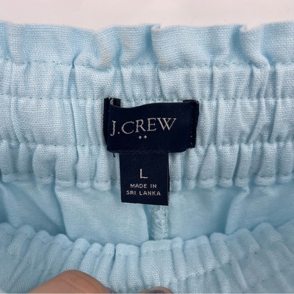 J. Crew Blue Linen Blend Drawstring Pants Sz L BG359 light baby blue - Picture 4 of 8